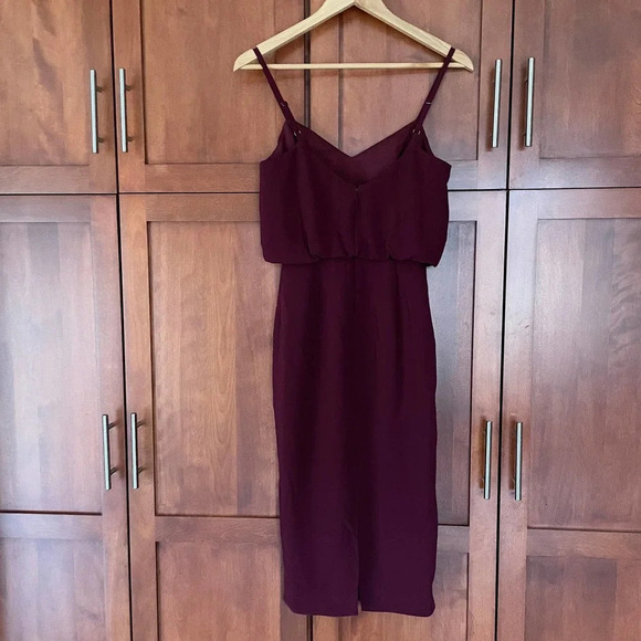Dress the Population Alondra Blouson Sheath Sleeveless Burgundy Size XXS - Picture 6 of 9